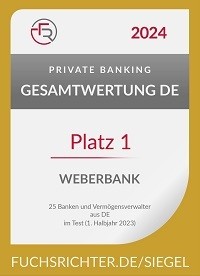Weberbank siegt im Vermögensverwaltervergleich „TOPS 2024“