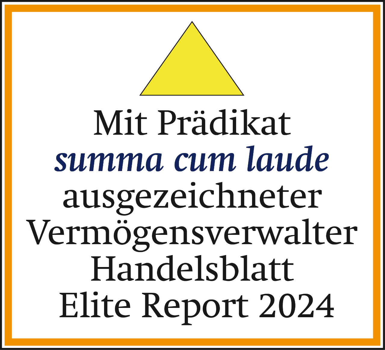 Logo - Auszeichnung summa cum laude ausgezeichneter Vermögensverwalter